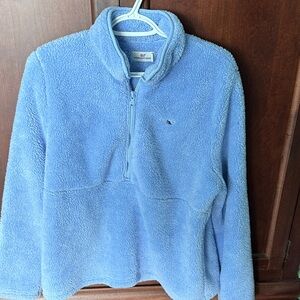Vineyard Vines Sky Blue Fleece Turtleneck Sweater